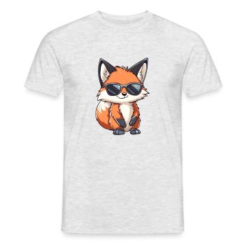 Lustiger Fuchs - Männer T-Shirt - Grau meliert - Vorne - AI Model Male 178 dark (178cm)