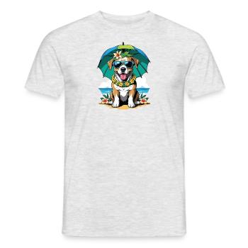 Vacances pour chiens Vacances pour chiens Île d’Hawaï Mer - T-shirt homme - gris chiné - Devant - AI Model Male 178 dark (178cm)