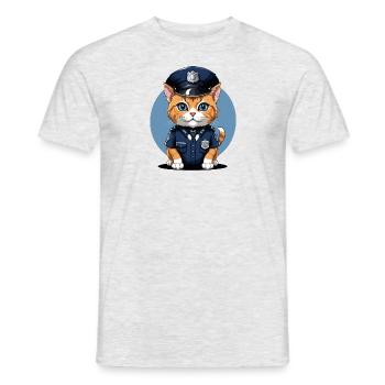 Cats Policeman Cat Cop Gift Police - Men's T-Shirt - heather grey - Front - AI Model Male 178 dark (178cm)