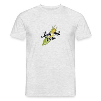 love my corn | Corn kukuruz corncob vegetarian - Men's T-Shirt - heather grey - Front - AI Model Male 178 dark (178cm)