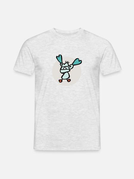 Herzmonster_boy_kreis - Männer T-Shirt - Grau meliert