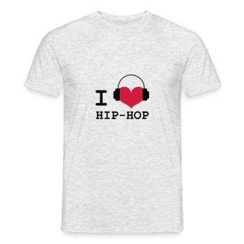 Ich liebe Hip-Hop - Männer T-Shirt - Grau meliert - Vorne - AI Model Male 178 dark (178cm)