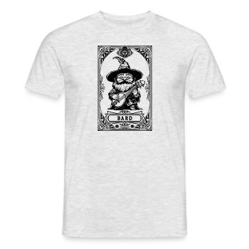 Barde RPG Tarot Karte Chibi - Männer T-Shirt - Grau meliert - Vorne - AI Model Male 178 dark (178cm)