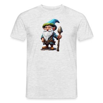 Garden Gnome / Fairyland / Leprechaun / Gnome / Logo - Men's T-Shirt - heather grey - Front - AI Model Male 178 dark (178cm)