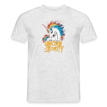 Unicorn Security Unicorn Motto Unicorn Security - T-shirt homme - gris chiné - Devant - AI Model Male 178 dark (178cm)