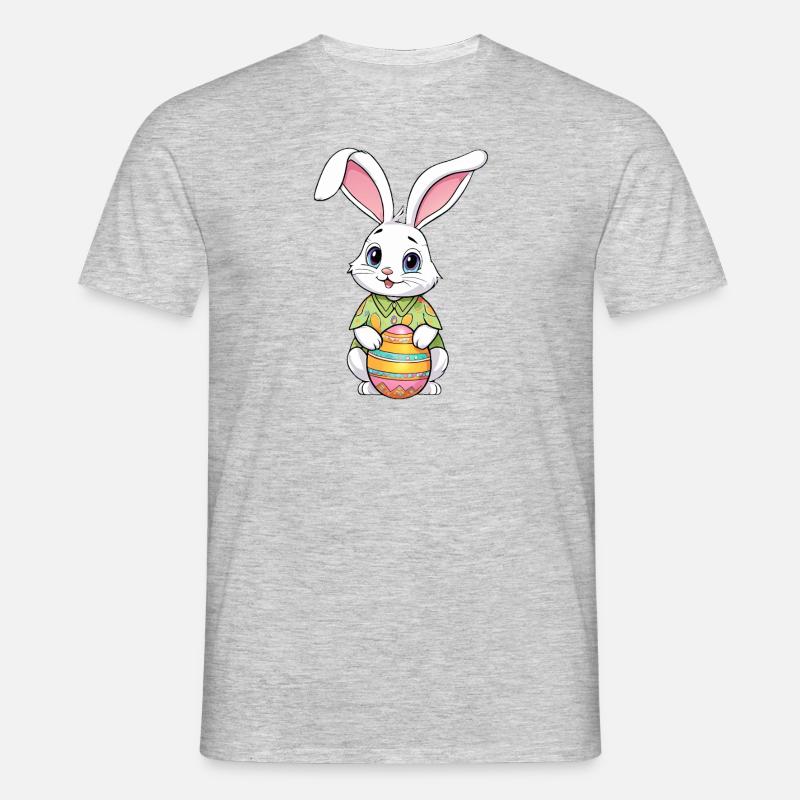 Easter bunny with Easter eggs - Men's T-Shirt - heather grey