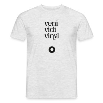 Veni Vidi Vinyle - T-shirt homme - gris chiné - Devant - AI Model Male 178 dark (178cm)