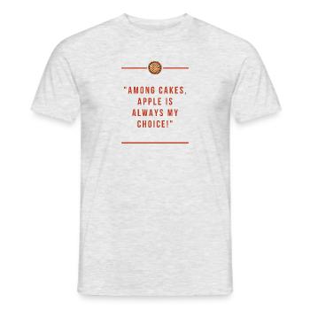 Texte convivial pour la tarte aux pommes - T-shirt homme - gris chiné - Devant - AI Model Male 178 dark (178cm)