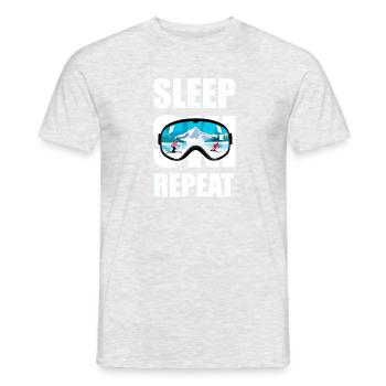 Sleep Ski Repeat - Men's T-Shirt - heather grey - Front - AI Model Male 178 dark (178cm)