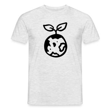 Planet Pflanze / plant - earth - grün - Männer T-Shirt - Grau meliert - Vorne - AI Model Male 178 dark (178cm)
