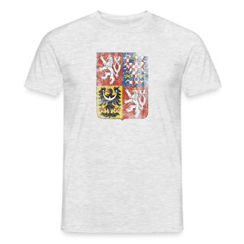 Tschechische Wappen Tschechische Republik Symbol - Männer T-Shirt - Grau meliert - Vorne - AI Model Male 178 dark (178cm)