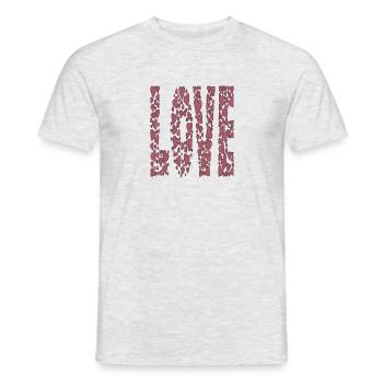 rot-Herzen-LOVE - Männer T-Shirt - Grau meliert - Vorne - AI Model Male 178 dark (178cm)