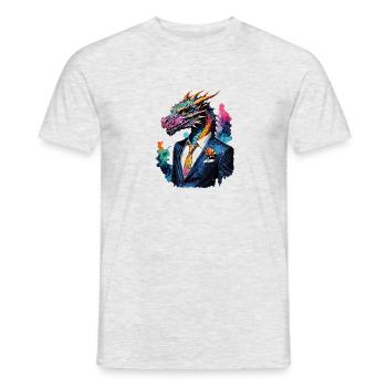 Dragon en costume - T-shirt homme - gris chiné - Devant - AI Model Male 178 dark (178cm)