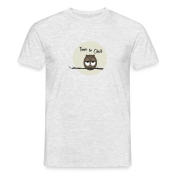 Owl - Time to relax - Men's T-Shirt - heather grey - Front - AI Model Male 178 dark (178cm)