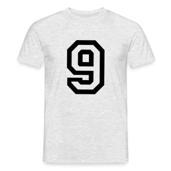 9 Collegestyle - Männer T-Shirt - Grau meliert - Vorne - AI Model Male 178 dark (178cm)