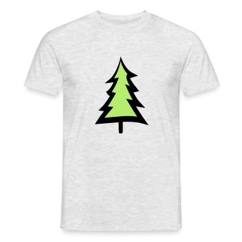christmas tree christmas tree text design logo fir s - Men's T-Shirt - heather grey - Front - AI Model Male 178 dark (178cm)