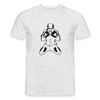 muay_thai_fighter04c - Men's T-Shirt - heather grey - Front - AI Model Male 178 dark (178cm)