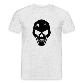 skull_02 - Männer T-Shirt - Grau meliert - Vorne - AI Model Male 178 dark (178cm)