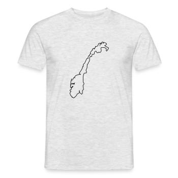 norway map silhouette - Männer T-Shirt - Grau meliert - Vorne - AI Model Male 178 dark (178cm)