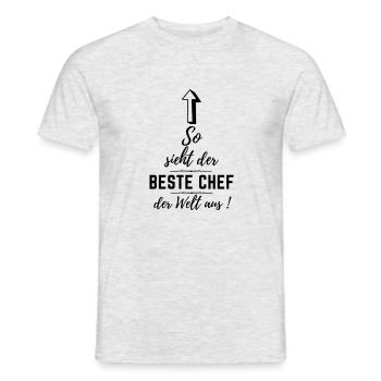 bester chef der welt - Männer T-Shirt - Grau meliert - Vorne - AI Model Male 178 dark (178cm)