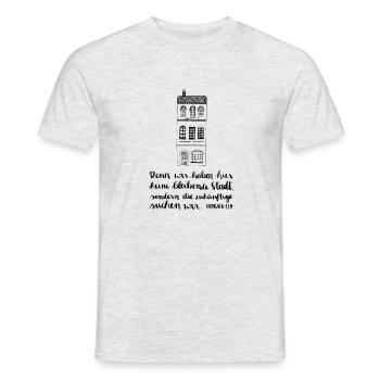 keinebleibendestadt - Männer T-Shirt - Grau meliert - Vorne - AI Model Male 178 dark (178cm)