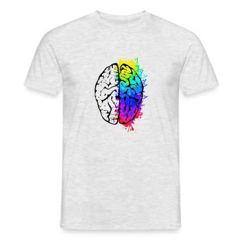 Brain Creative Nerd - Männer T-Shirt - Grau meliert - Vorne - AI Model Male 178 dark (178cm)