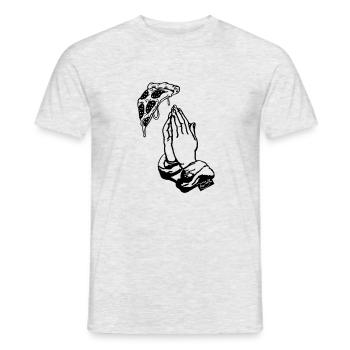 Pray for Pizza - Männer T-Shirt - Grau meliert - Vorne - AI Model Male 178 dark (178cm)