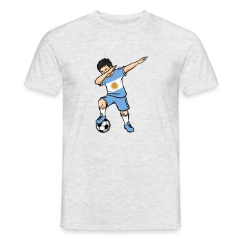 Dabbing Fußballspieler Jungen Argentinien Fußball - Männer T-Shirt - Grau meliert - Vorne - AI Model Male 178 dark (178cm)