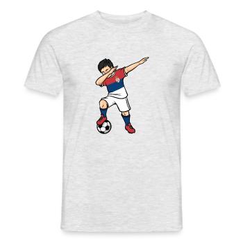 Dabbing Football Player Boys Serbia Football - Men's T-Shirt - heather grey - Front - AI Model Male 178 dark (178cm)