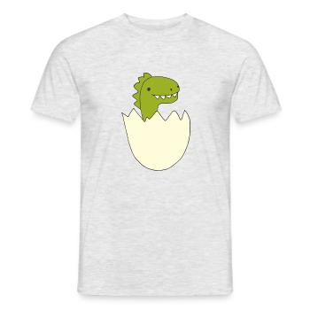 Dino Bébé - T-shirt homme - gris chiné - Devant - AI Model Male 178 dark (178cm)