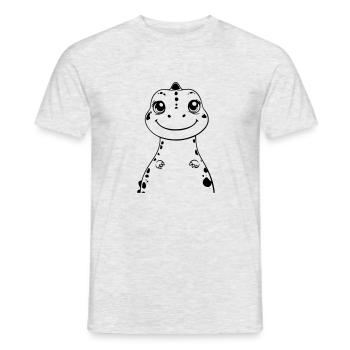 Niedlicher Dino als Vektorgrafik - Männer T-Shirt - Grau meliert - Vorne - AI Model Male 178 dark (178cm)