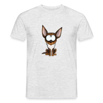 Je Suis Chihuahua - Chocolat Feu Blanc - T-shirt homme - gris chiné - Devant - AI Model Male 178 dark (178cm)