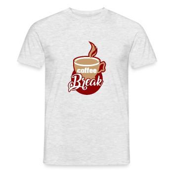 Café - Pause - T-shirt homme - gris chiné - Devant - AI Model Male 178 dark (178cm)
