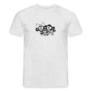 Singe famille 2 enfants garçon papa maman parents - T-shirt homme - gris chiné - Devant - AI Model Male 178 dark (178cm)