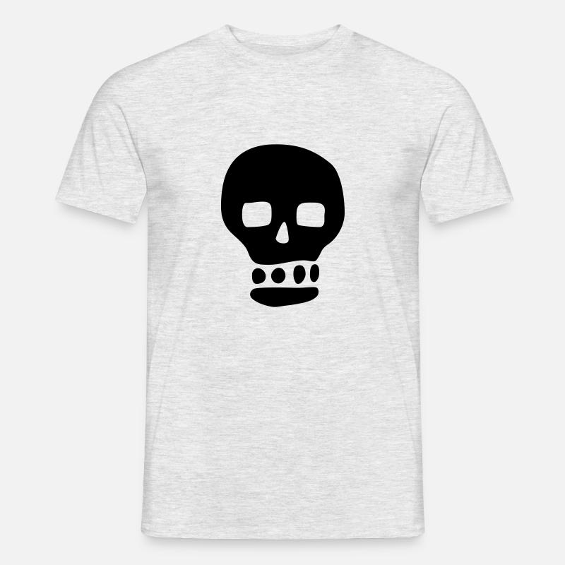 Schädel / Pirat / Hacker - Männer T-Shirt - Grau meliert