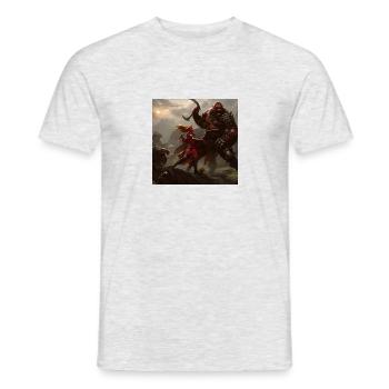 Orc contre femme - T-shirt homme - gris chiné - Devant - AI Model Male 178 dark (178cm)