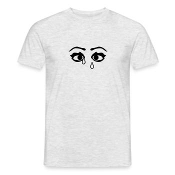 Sad femmes pleurer les yeux - T-shirt homme - gris chiné - Devant - AI Model Male 178 dark (178cm)