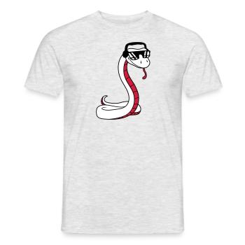 dj cool musik party feiern sonnenbrille kopfhoerer - Männer T-Shirt - Grau meliert - Vorne - AI Model Male 178 dark (178cm)