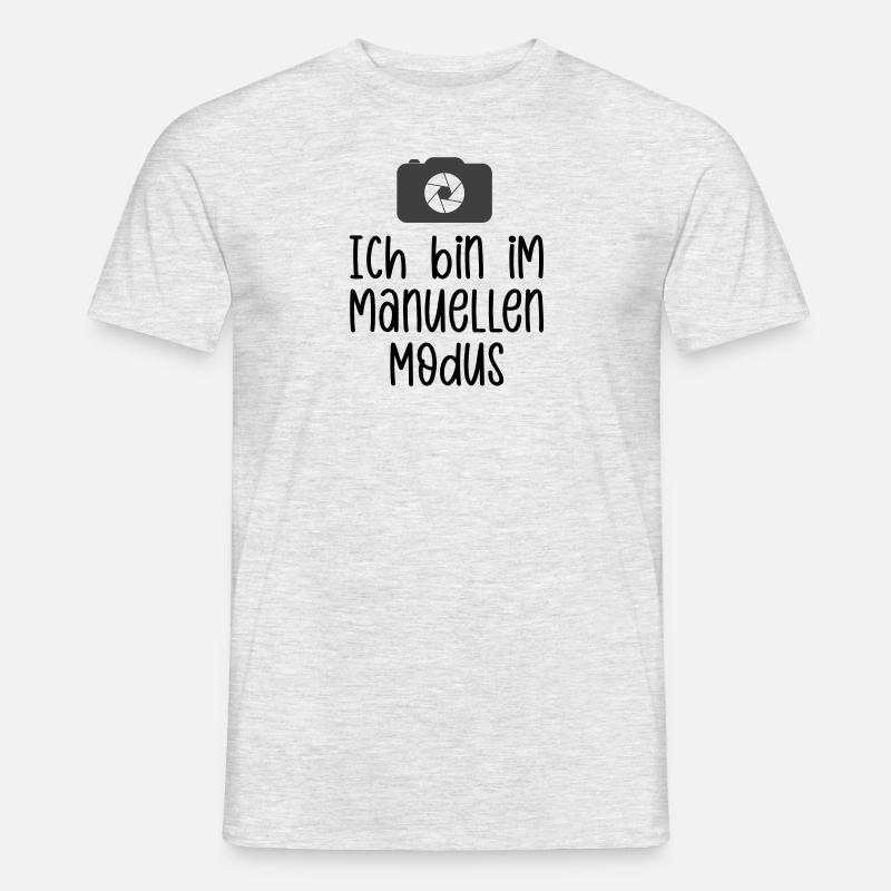 Ich bin im manuellen Modus - Männer T-Shirt - Grau meliert