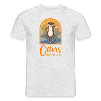Otters Make Me Smile Music Notes Musician Clef - T-shirt homme - gris chiné - Devant - AI Model Male 178 dark (178cm)