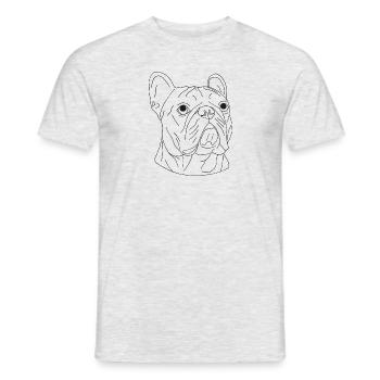 Französische Bulldogge - Männer T-Shirt - Grau meliert - Vorne - AI Model Male 178 dark (178cm)