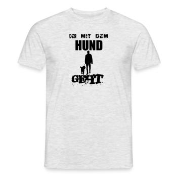 Hund - Männer T-Shirt - Grau meliert - Vorne - AI Model Male 178 dark (178cm)