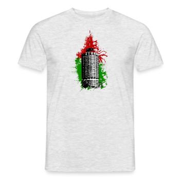 Hotelturm Augsbourg - Rouge Vert - T-shirt homme - gris chiné - Devant - AI Model Male 178 dark (178cm)