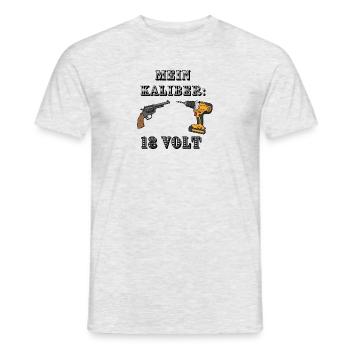 Mein Kaliber: 18 Volt – Handwerker Shirt - Männer T-Shirt - Grau meliert - Vorne - AI Model Male 178 dark (178cm)