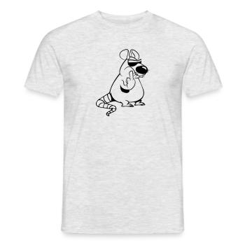 ratte stinkefinger witzig böse cool sonnenbrille - Männer T-Shirt - Grau meliert - Vorne - AI Model Male 178 dark (178cm)