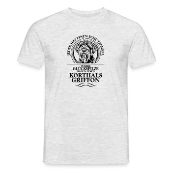 KORTHALS GRIFFON Schutzengel Hunde Spruch Wilsigns - Männer T-Shirt - Grau meliert - Vorne - AI Model Male 178 dark (178cm)