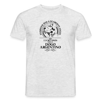 DOGO ARGENTINO Guardian Angel Hund Spruch Wilsigns - Männer T-Shirt - Grau meliert - Vorne - AI Model Male 178 dark (178cm)