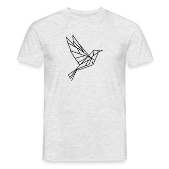 origami bird, hummingbird - Men's T-Shirt - heather grey - Front - AI Model Male 178 dark (178cm)