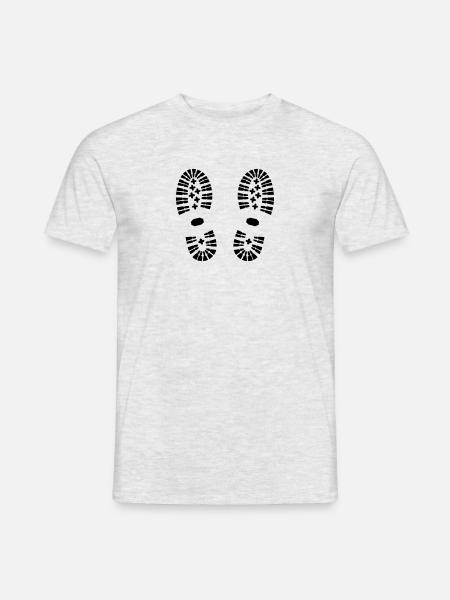Footprints, hiking (super cheap) - Men's T-Shirt - heather grey