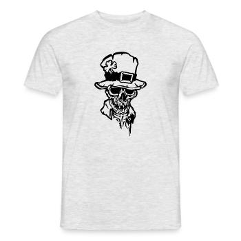 Creepy skull Happy St. Patrick's day - T-shirt homme - gris chiné - Devant - AI Model Male 178 dark (178cm)